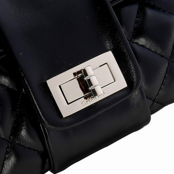 Fake Chanel Camelia Bag Sheepskin Leather A35412 Black On Sale